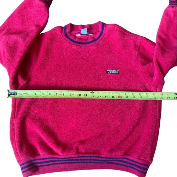 LL Bean Vintage Sherpa Crewneck Red Sweatshirt Womens Size Large - Picture 6 of 10
